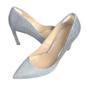 Jewel Badgley Mischka Azalea Special Occasion Dress Pumps Shoes Silver Size 7